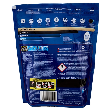 Finish Quantum Limone pastiglie lavastoviglie 36 lavaggi 374,4 g